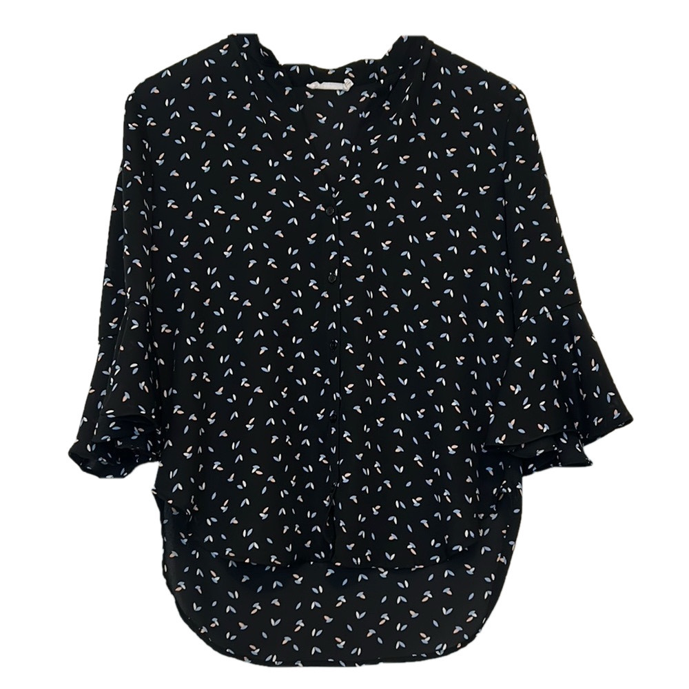 Lush Women’s Split Neck Collared Top, Small